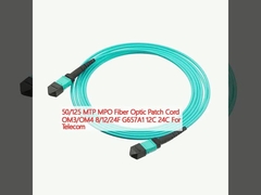 50/125 MTP MPO 光ファイバーパッチコード OM3/OM4 8/12/24F G657A1 12C 24C 通信用