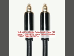 Toslink OD4.0 デジタル光音ケーブル 24K メタルコネクタ ホームシアター用 サウンドバー テレビDVDプレーヤー 1M 3M 5m