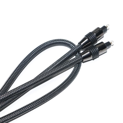 出力デジタル スピーカー TV ケーブル 1.2M のための Toslink 黒のナイロン編みこみの金属シェル OD6.0