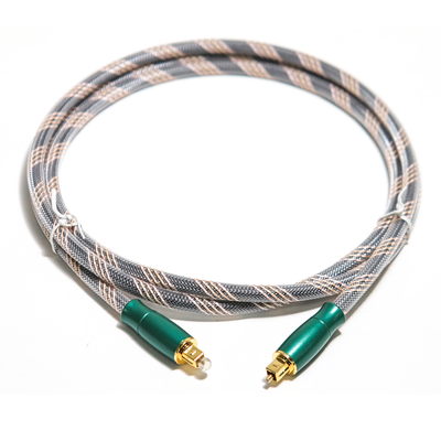 Toslink 光デジタルケーブル ニットロープ メッキ 金 4Kコネクタ 高音質 HiFi 1.2M 2M アンプ用
