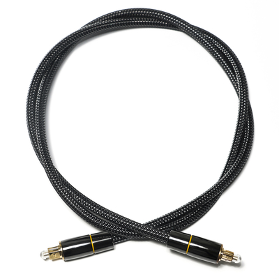 Toslink Toslink 光ファイバー ケーブル ナイロン ウーブン ネット メッキ 銅 ゴールド リム コネクタ 1.2M サブウーファー スピーカー用