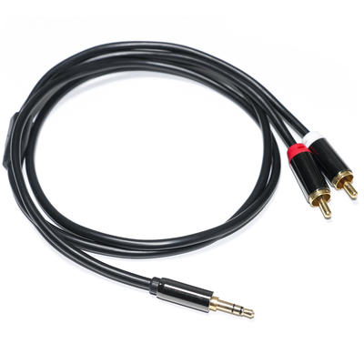 購入 カーオーディオ0.53M 1M 2MのためのRCAオーディオケーブル3.5MM 2-1ブラックメタルシェル online manufacture