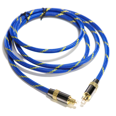 購入 Toslink Didital 光ケーブル メッキ ゴールデン 4K ポート 織り ブルーロープ 同軸 HiFi サウンド オーディオファン用 HiFi 1.2M 2M online manufacture