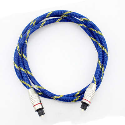 購入 男性のホーム シアターSoundbarのための金によってKnitedめっきされる青いロープ5.1への光学デジタル可聴周波ケーブルの男性 online manufacture