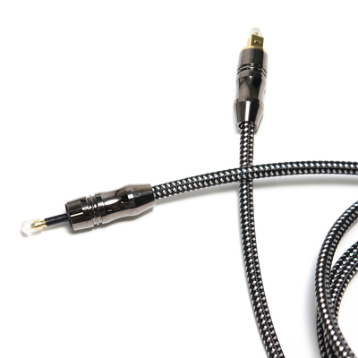 TOSLINK OD6.0mm デジタル光ファイバー オーディオ ケーブル ブラック亜鉛合金プラスチック ワイヤー