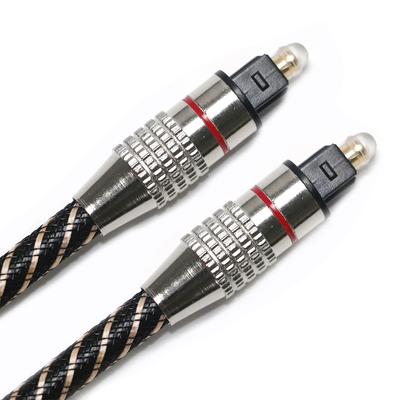 Red&Toslink デジタル オーディオ ケーブル ナイロン編組テクスチャ ロープ OD4.0 金属メッキ コネクタ 1.2M 1.5M 2M 3M