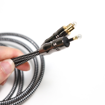 デジタル編みこみの TOSLINK 光学オーディオ ケーブルは劇場のサウンドバーのための 4K 金属 Connecotr をめっきしました