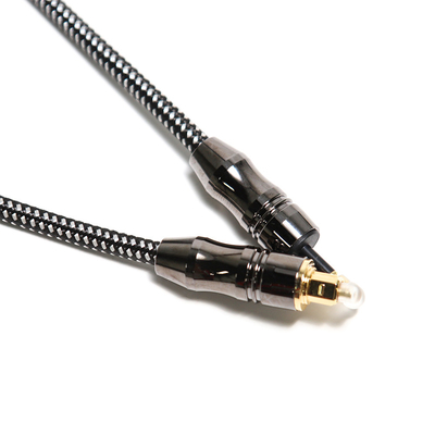 デジタル編みこみの TOSLINK 光学オーディオ ケーブルは劇場のサウンドバーのための 4K 金属 Connecotr をめっきしました