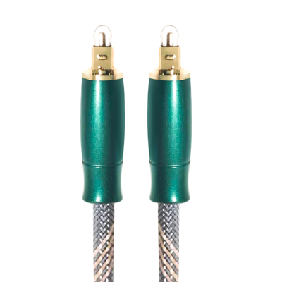 Toslink 光デジタルケーブル ニットロープ メッキ 金 4Kコネクタ 高音質 HiFi 1.2M 2M アンプ用