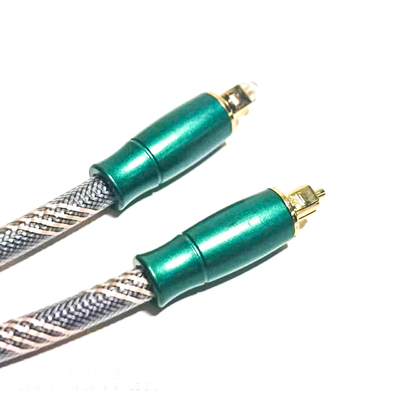 Toslink 光デジタルケーブル ニットロープ メッキ 金 4Kコネクタ 高音質 HiFi 1.2M 2M アンプ用