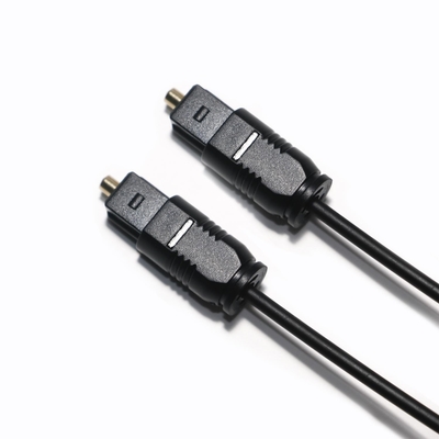 ファクトリー アウトレット Toslink オプティカル オーディオ ケーブル PMMA ブラック PVC ダスト キャップ付き 極薄 サウンドバー用