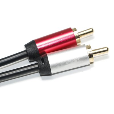 デジタルオーディオケーブル 3.5MM 2/1 カーオーディオ用ブラック PVC ホワイトレッドメッキアルミ合金ゴールデンコネクタ
