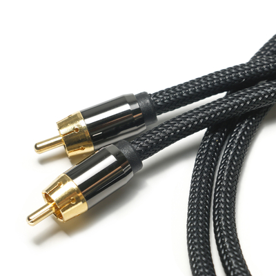 RCA デジタル オーディオ ケーブル 3.5 ミリメートル ニット ナイロン ロープ メッキ アルミ合金シェル ゴールデン コネクタ プレミアム品質サウンドバー用