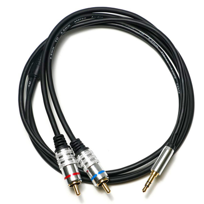 Factory oulet RCA 3.5MM オーディオケーブル レッド ブルー リム PCV カバー メッキ合金 CD TV サウンドバー用