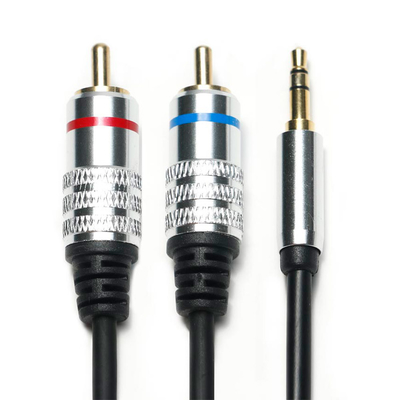 Factory oulet RCA 3.5MM オーディオケーブル レッド ブルー リム PCV カバー メッキ合金 CD TV サウンドバー用