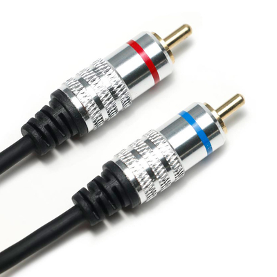 Factory oulet RCA 3.5MM オーディオケーブル レッド ブルー リム PCV カバー メッキ合金 CD TV サウンドバー用