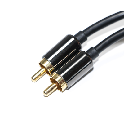 Rca デジタルオーディオケーブル 3.5 ミリメートル出力 1/1 ダブルオスプレート金属黒 pvc アルミ合金 1.2 メートルサウンドバーカーオーディオ
