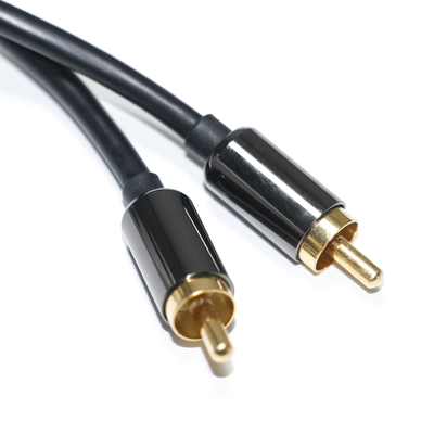 Rca デジタルオーディオケーブル 3.5 ミリメートル出力 1/1 ダブルオスプレート金属黒 pvc アルミ合金 1.2 メートルサウンドバーカーオーディオ