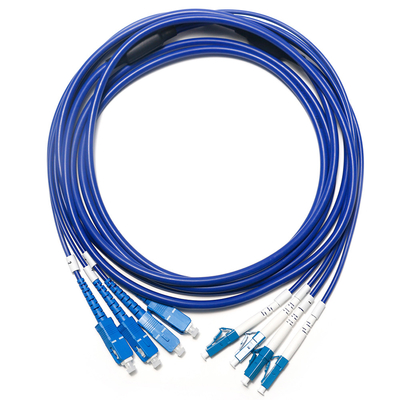 SC LCの光ファイバーのパッチ・コードのマルチモードの二重中心OM3 4/4 Survailiance WLAN LANのための10G