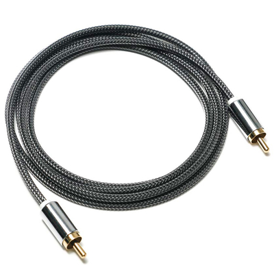 RCA スプレンディッドブラックナイロンニットアルミ合金シェル OD6.0 サウンドバー用 HiFi 高級カーオーディオ 1.5M