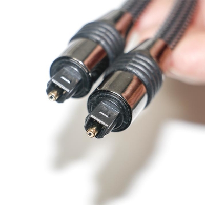 出力デジタル スピーカー TV ケーブル 1.2M のための Toslink 黒のナイロン編みこみの金属シェル OD6.0