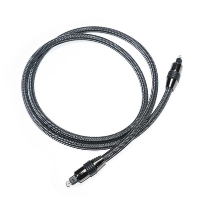 出力デジタル スピーカー TV ケーブル 1.2M のための Toslink 黒のナイロン編みこみの金属シェル OD6.0