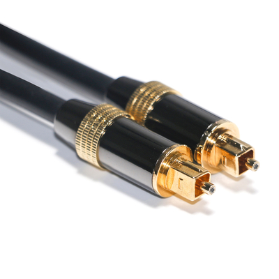 Toslink デジタル ケーブル OB6.0 PVC ロープ メッキ ブラック メタル リム ゴールデン インターフェイス 1.2M 2M