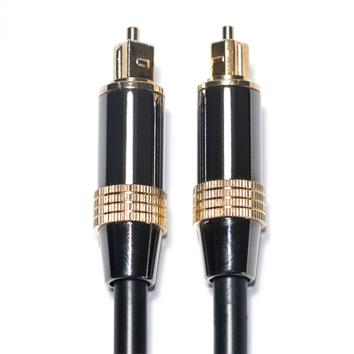 Toslink デジタル ケーブル OB6.0 PVC ロープ メッキ ブラック メタル リム ゴールデン インターフェイス 1.2M 2M