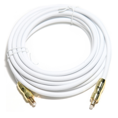 Toslink デジタルオーディオ光ファイバーケーブル OD5.0 ニットロープメッキゴールドシェル 1.2M オーディオファンアウトドアスピーク用