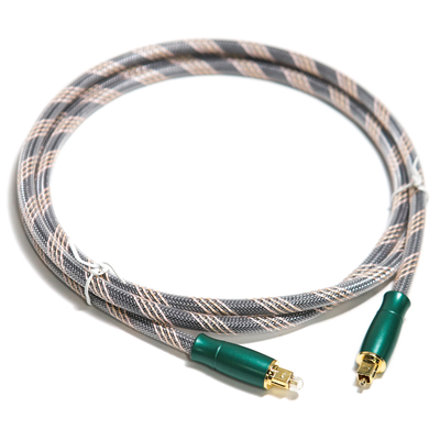 Toslink 光デジタルケーブル ニットロープ メッキ 金 4Kコネクタ 高音質 HiFi 1.2M 2M アンプ用