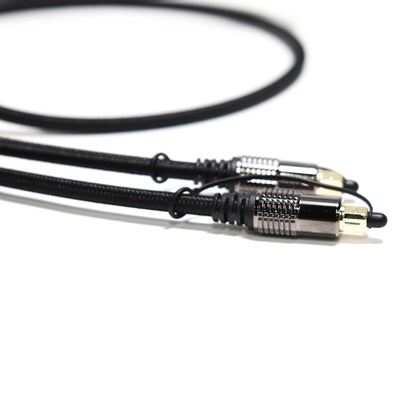 TOSLINK 光オーディオケーブル OD5.0 Blakc Knite ロープメッキ合金シェルゴールドインターフェース 0.8M 1.2M ホームシアターサウンドバー用