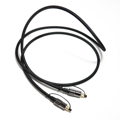 TOSLINK 光オーディオケーブル OD5.0 Blakc Knite ロープメッキ合金シェルゴールドインターフェース 0.8M 1.2M ホームシアターサウンドバー用