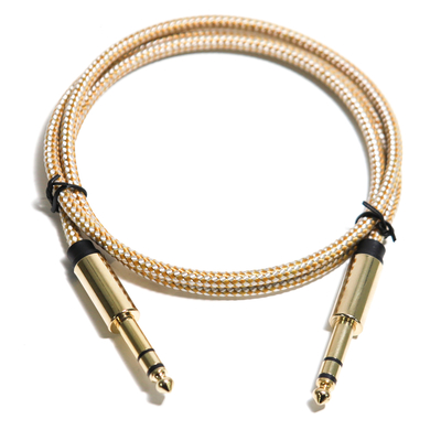 Guita ストリング RCA オーディオ ケーブル 6.35MM ニット ロープ ファイン メタル インターフェイス 0.8M