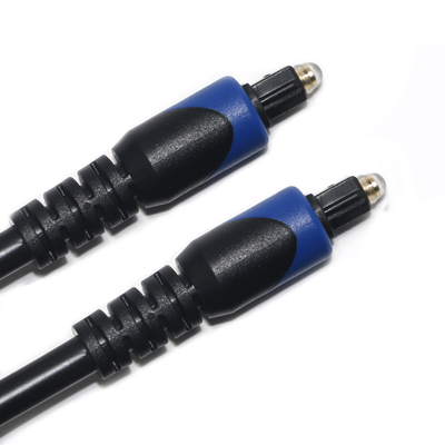 Blue& Toslink デジタルケーブル OD4.0 光ファイバーケーブル メッキ PVC コープ 丸型コネクター CDプレーヤー サウンドバー用