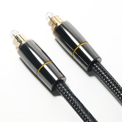 Toslink Toslink 光ファイバー ケーブル ナイロン ウーブン ネット メッキ 銅 ゴールド リム コネクタ 1.2M サブウーファー スピーカー用