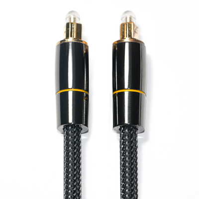 Toslink Toslink 光ファイバー ケーブル ナイロン ウーブン ネット メッキ 銅 ゴールド リム コネクタ 1.2M サブウーファー スピーカー用