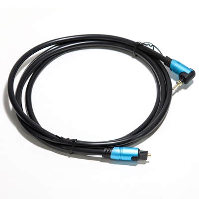 TOSLINK ブルー デジタル オーディオ 光ファイバー アルミニウム メタル シェル 接続 アンプ サブウーファー スピーカー サウンドバー 0.8M