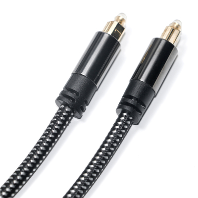 ファクトリーアウトレット真新しい Toslink デジタル光オーディオケーブル SPDIF 織ネットメッキゴールドサブウーファー用アンプケーブル