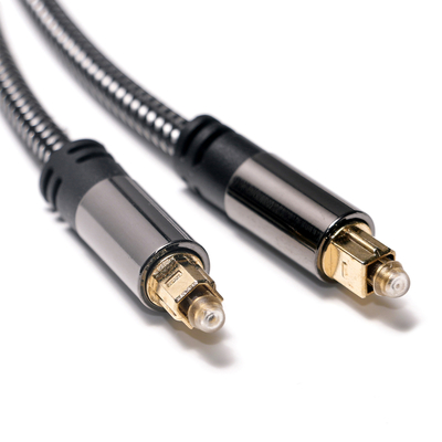 ファクトリーアウトレット真新しい Toslink デジタル光オーディオケーブル SPDIF 織ネットメッキゴールドサブウーファー用アンプケーブル