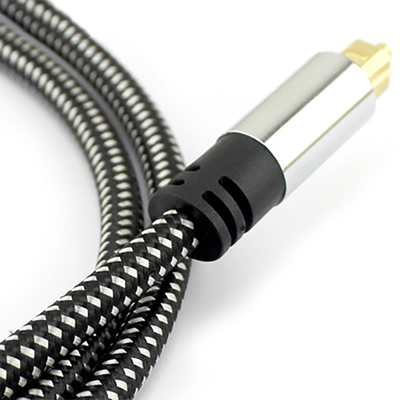 デジタル光オーディオ Toslink 編組ケーブル OD5.0 メッキシルバーアルミシェルアンプサウンドバー 1.5M 3M 5M