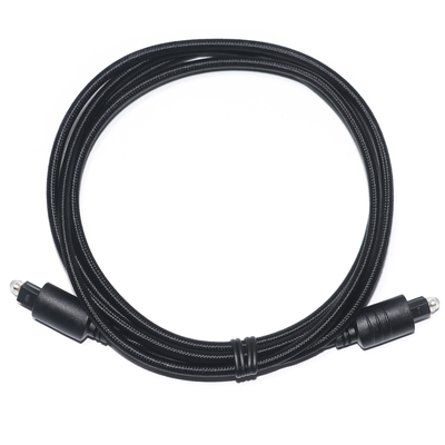 TOSLINK デジタル オーディオ ケーブル ブラック ニット ロープ メッキ ゴールド ラウンド ポート DVD プレーヤー用 1M 2M 3M
