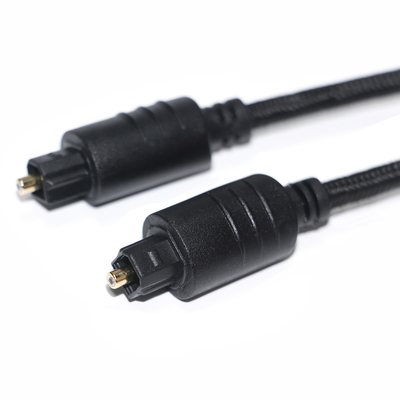 TOSLINK デジタル オーディオ ケーブル ブラック ニット ロープ メッキ ゴールド ラウンド ポート DVD プレーヤー用 1M 2M 3M