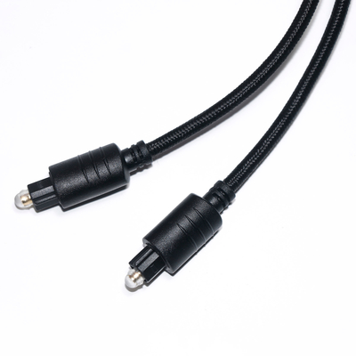 TOSLINK デジタル オーディオ ケーブル ブラック ニット ロープ メッキ ゴールド ラウンド ポート DVD プレーヤー用 1M 2M 3M