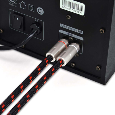 ROHS RCA デジタル オーディオ ケーブル SPDIF 3.5mm の金は質によって編まれましたロープ 5.1 をめっきしました