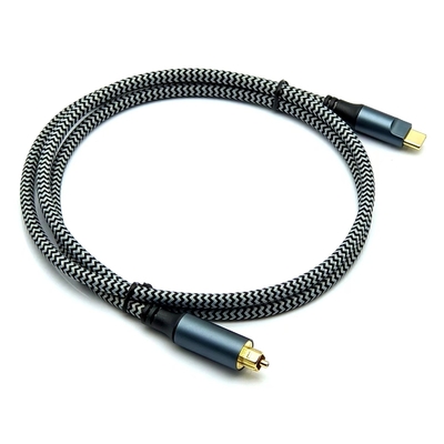 ホットセール Toslink オーディオ光ケーブル 透明な音のためのC型男性と金色のコネクタ
