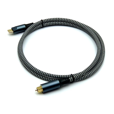 ホットセール Toslink オーディオ光ケーブル 透明な音のためのC型男性と金色のコネクタ