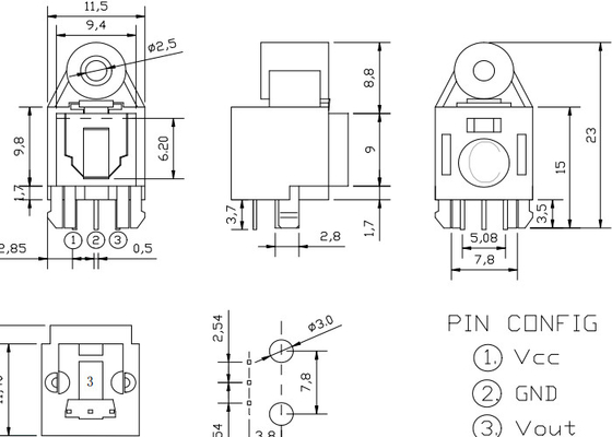 3.7 5.5V光ファイバーのジャックに、屋外FTTH可聴周波デジタルToslinkの送信機