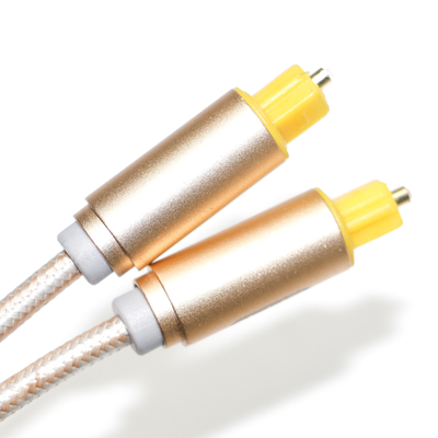 OD4.0サウンドバー1.8M 2.4M 3Mのための編みこみのToslinkのデジタル ケーブルのプラスチック貝のコネクター