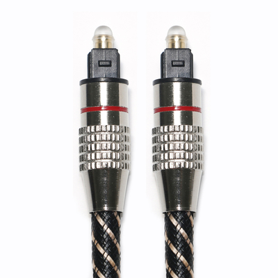 Red&Toslink デジタル オーディオ ケーブル ナイロン編組テクスチャ ロープ OD4.0 金属メッキ コネクタ 1.2M 1.5M 2M 3M