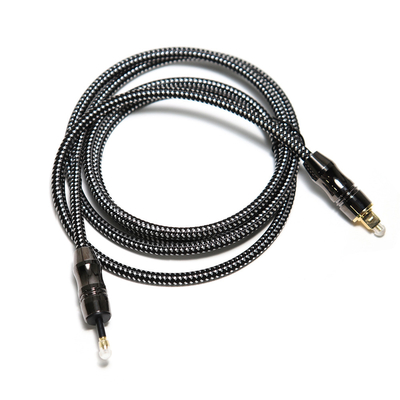 デジタル編みこみの TOSLINK 光学オーディオ ケーブルは劇場のサウンドバーのための 4K 金属 Connecotr をめっきしました